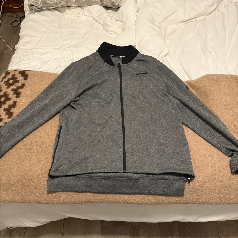 Nike Dri FIT Black Gray Full Zip Jacket Men’s XL